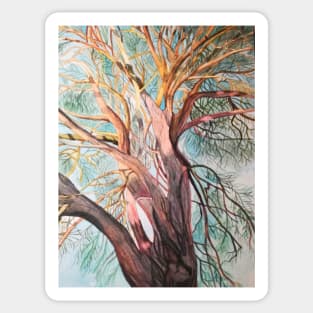 Tree in sunshine painting Sticker